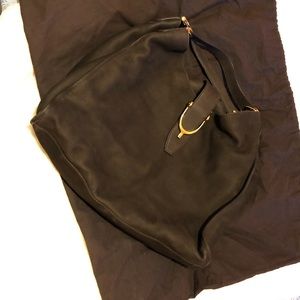 Brown suede Gucci bag